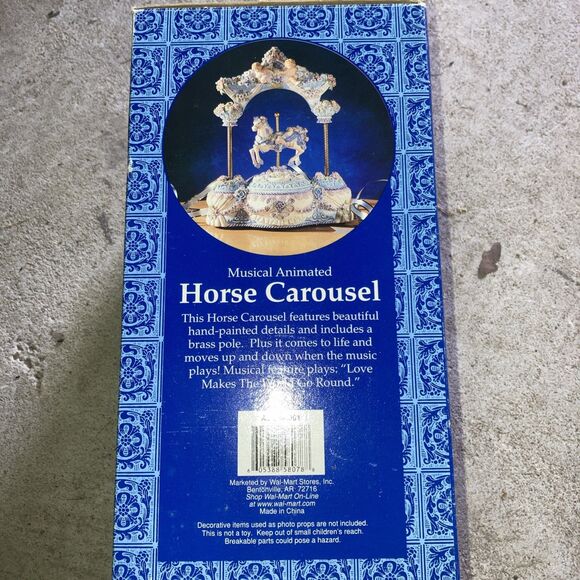 Classic Treasures Musical Animated Carousel Horse Love Makes The World Go Round - Picture 3 of 8